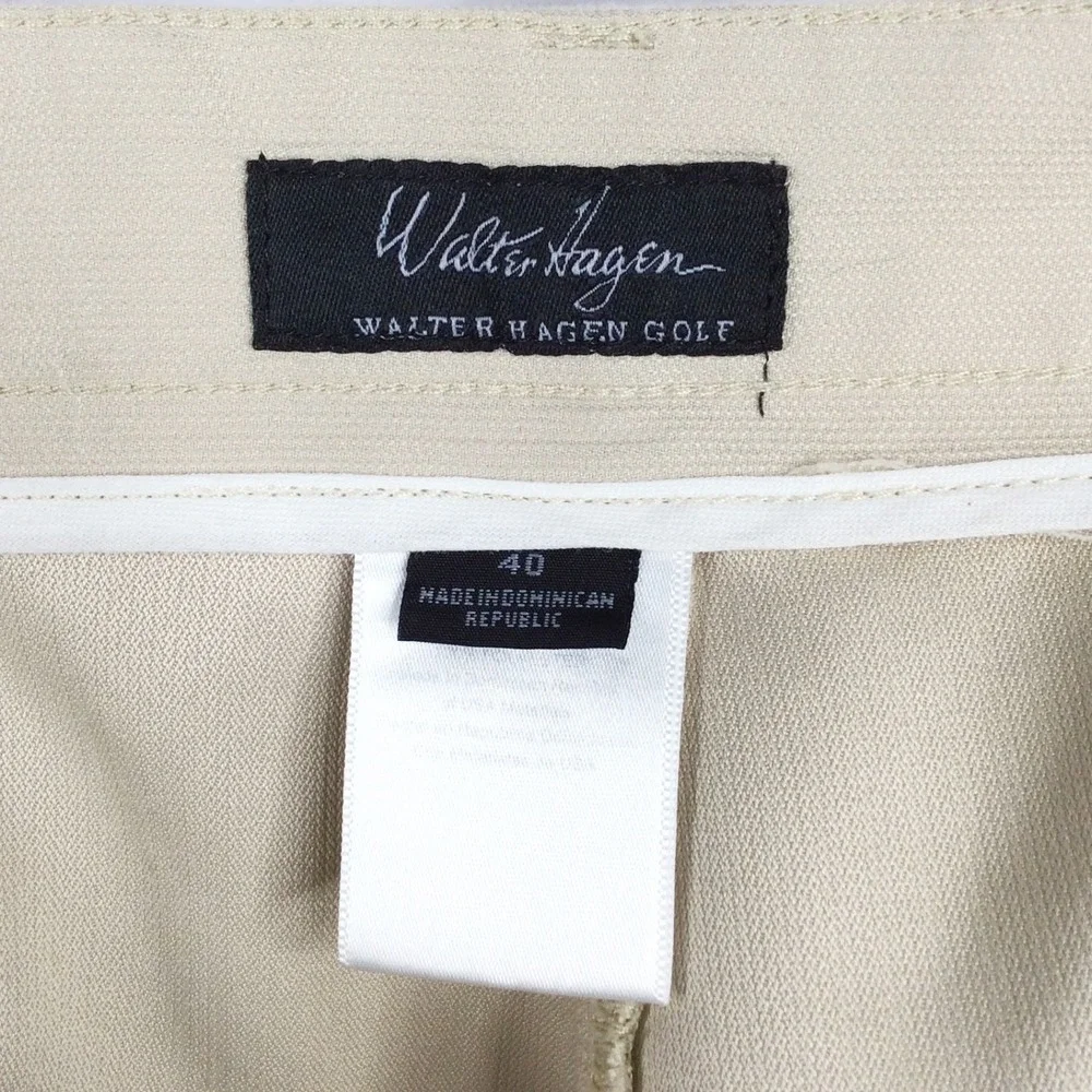 Walter Hagen Pleated Golf Shorts Men's Size 40 Beige Bermuda